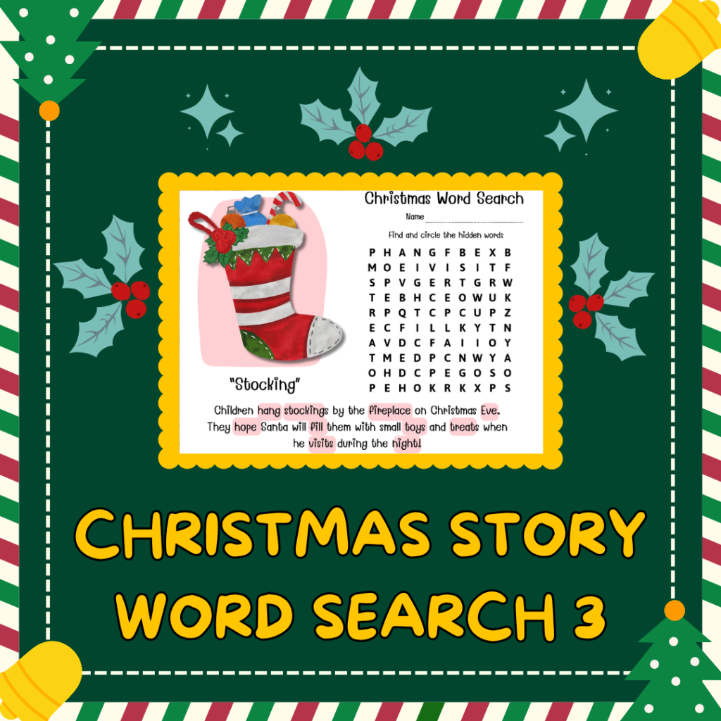 Enkel Engelska: Christmas Story Word Seach 3