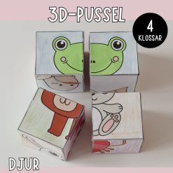 3D-pussel för barn (4 klossar) - Djur