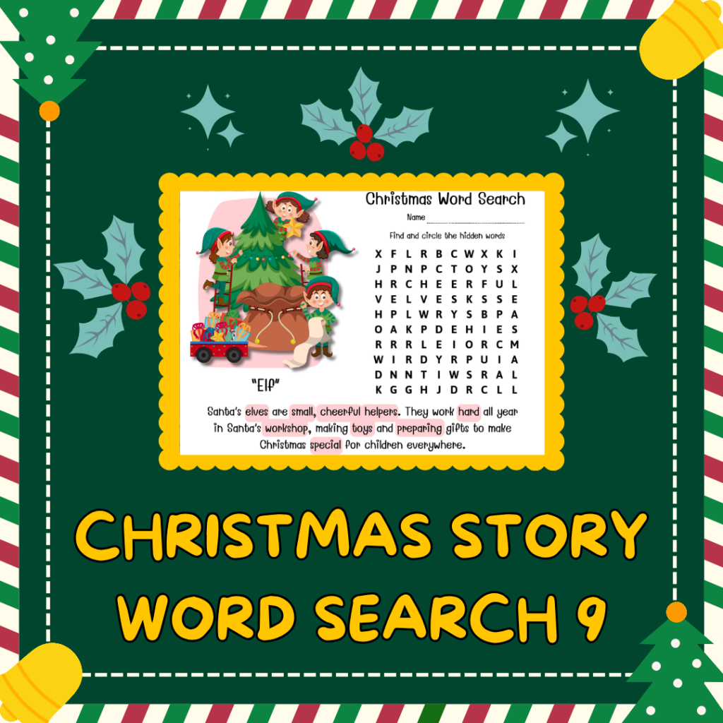 Enkel Engelska: Christmas Story Word Seach 9