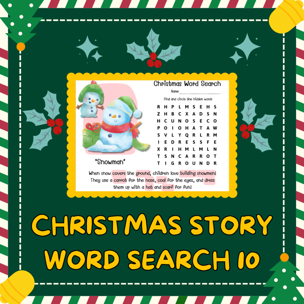 Enkel Engelska: Christmas Story Word Seach 10