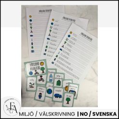 Skriv och lär: Hållbar framtid (Ordkunskap, välskrivning, memory)