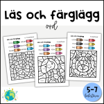 Läs och färglägg – Ord 4 - bild 1