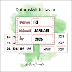 Datumskylt till tavlan