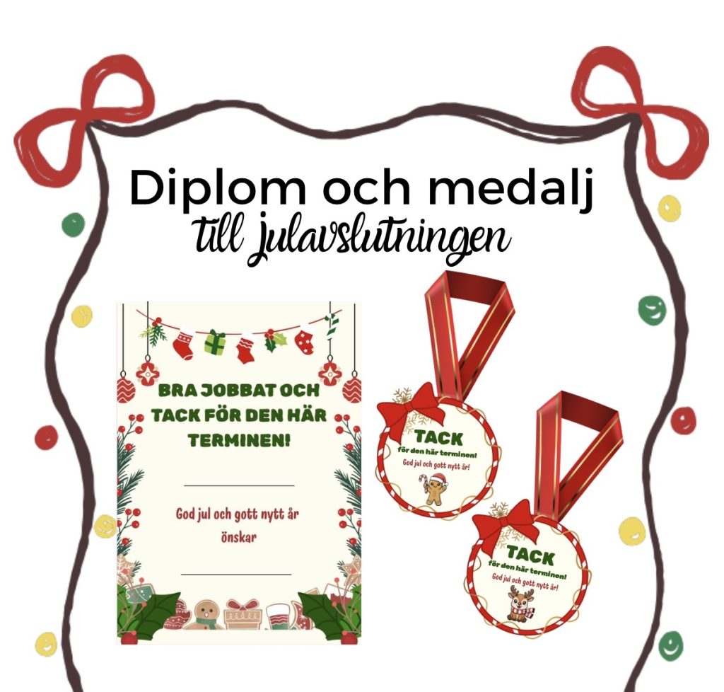 Diplom och medalj till julavslutning