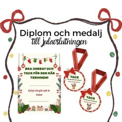 Diplom och medalj till julavslutning