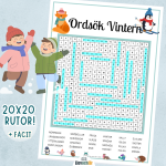 Stort Vinter-Ordsök! 20×20 rutor + facit - bild 2