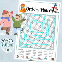 Stort Vinter-Ordsök! 20x20 rutor + facit