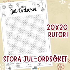 Stort Jul-Ordsök! 20x20 rutor + facit