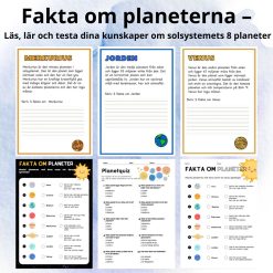 Fakta om planeterna – Läs, lär och testa dina kunskaper om solsystemets 8 planeter