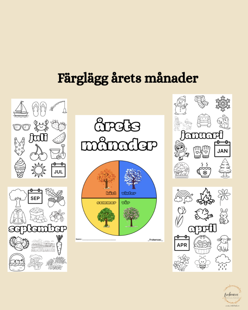 Färglägg årets månader