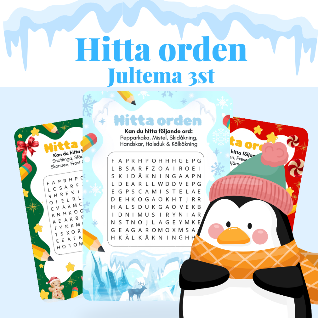 Hitta orden – Jultema 3st
