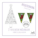 Julkalender Pusselteckning Julgran av trianglar - bild 1