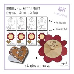 Julkort pepparkakshjärta