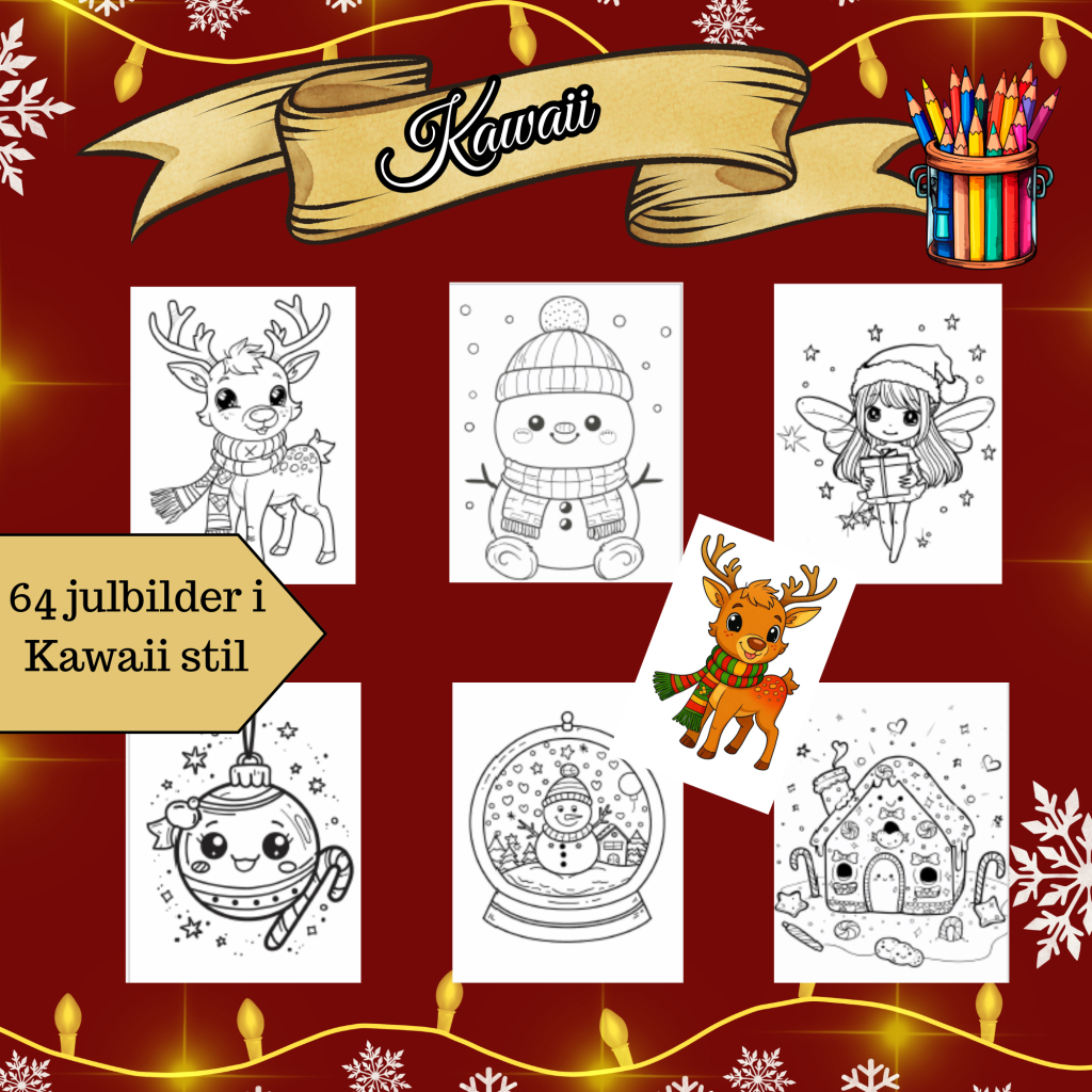 64 Kawaii julbilder