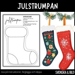 Jul - julstrumpan - klassrumsdekoration