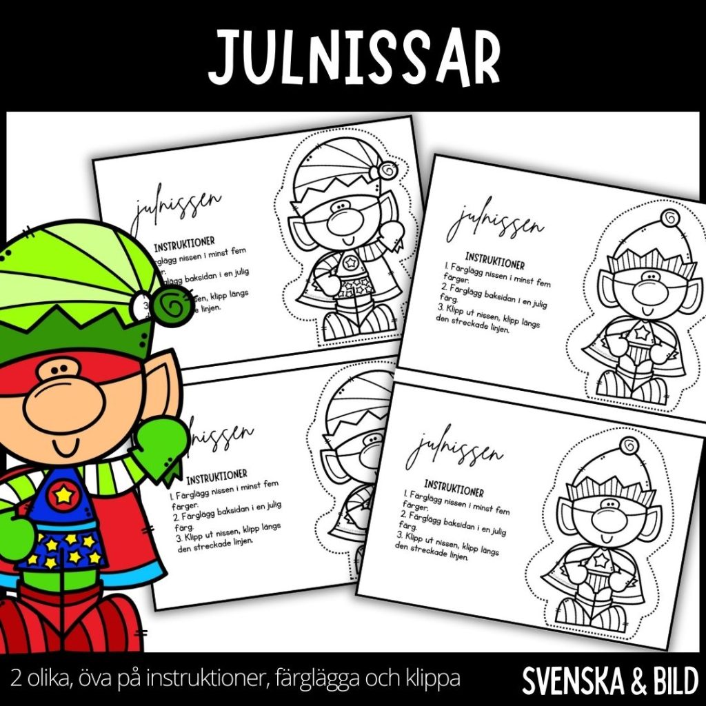 Jul – julnissar – klassrumsdekoration