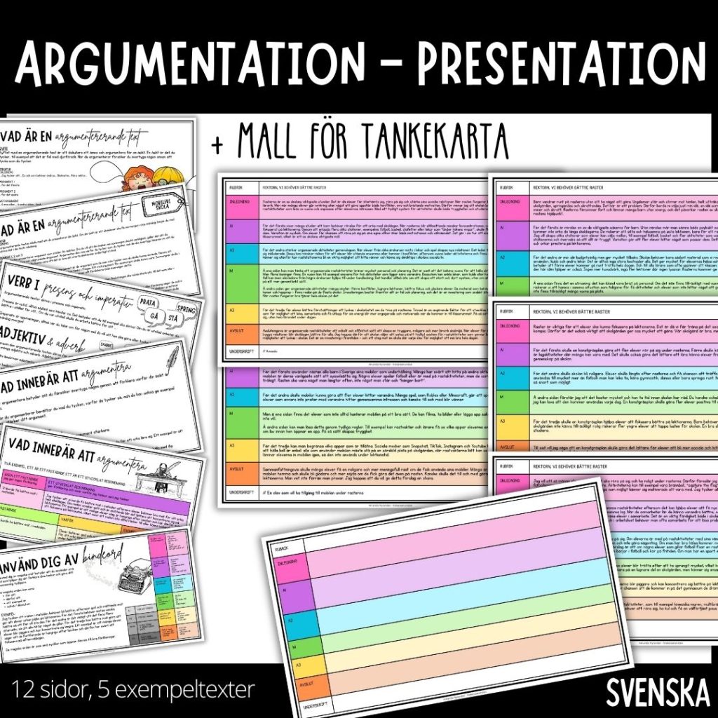 Argumentation – vad är det? – presentation – arbetsblad
