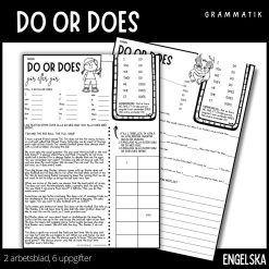 Arbetsblad – do or does – engelska grammatik