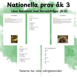 Nationella prov åk 3 – Läsa faktatext med flervalsfrågor (A–D)