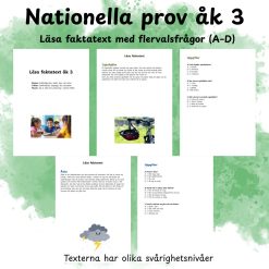 Nationella prov åk 3 – Läsa faktatext med flervalsfrågor (A–D)