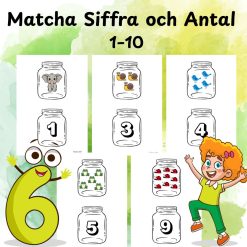 Räknaburkar 1–10 – Matcha Siffra och Antal (Förskolematerial)