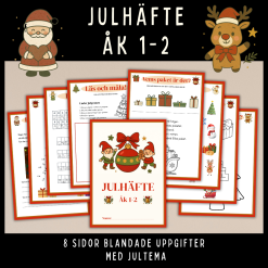 Julhäfte åk 1-2, 8 sidor med blandade uppgifter