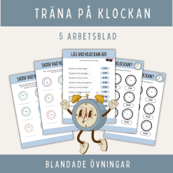 Träna på klockan, 5 arbetsblad