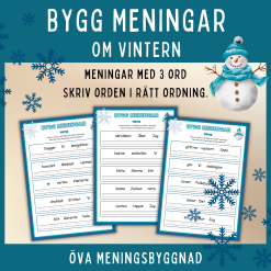 Bygg meningar om vintern. Meningar med 3 ord.