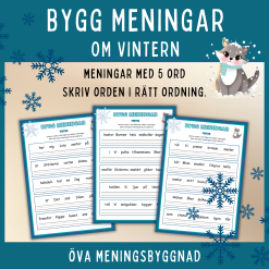Bygg meningar om vintern. Meningar med 5 ord.