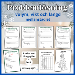 Problemlösning volym, vikt och längd för åk 6 med vintertema