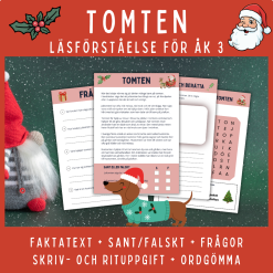 Tomten, läsförståelse för åk 3