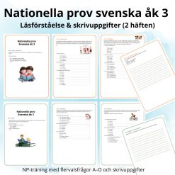 Nationella prov svenska åk 3 – Läsförståelse & skrivuppgifter (2 häften)
