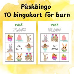 Påskbingo – 10 bingokort för barn