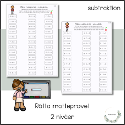 Rätta matteprovet - subtraktion