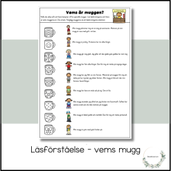Vems mugg - läsförståelse