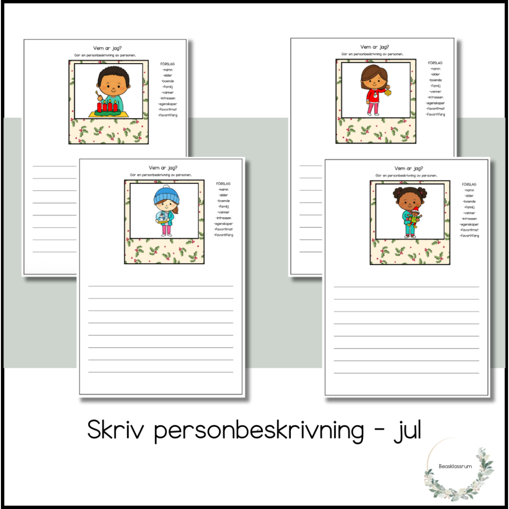 Skriv personbeskrivningar – jul