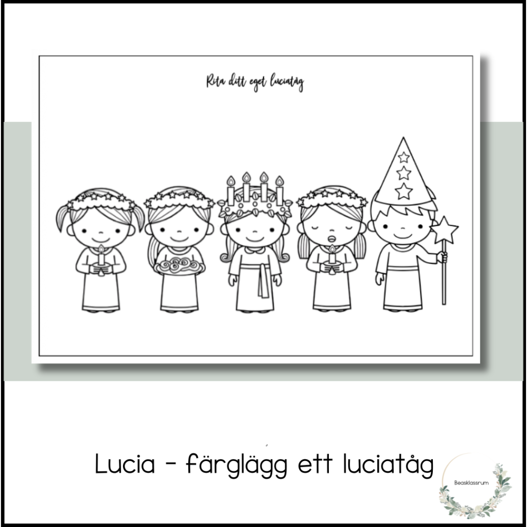 Färglägg ett luciatåg