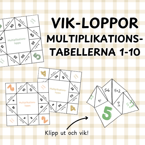 Vik-loppor multiplikationstabellerna 1-10