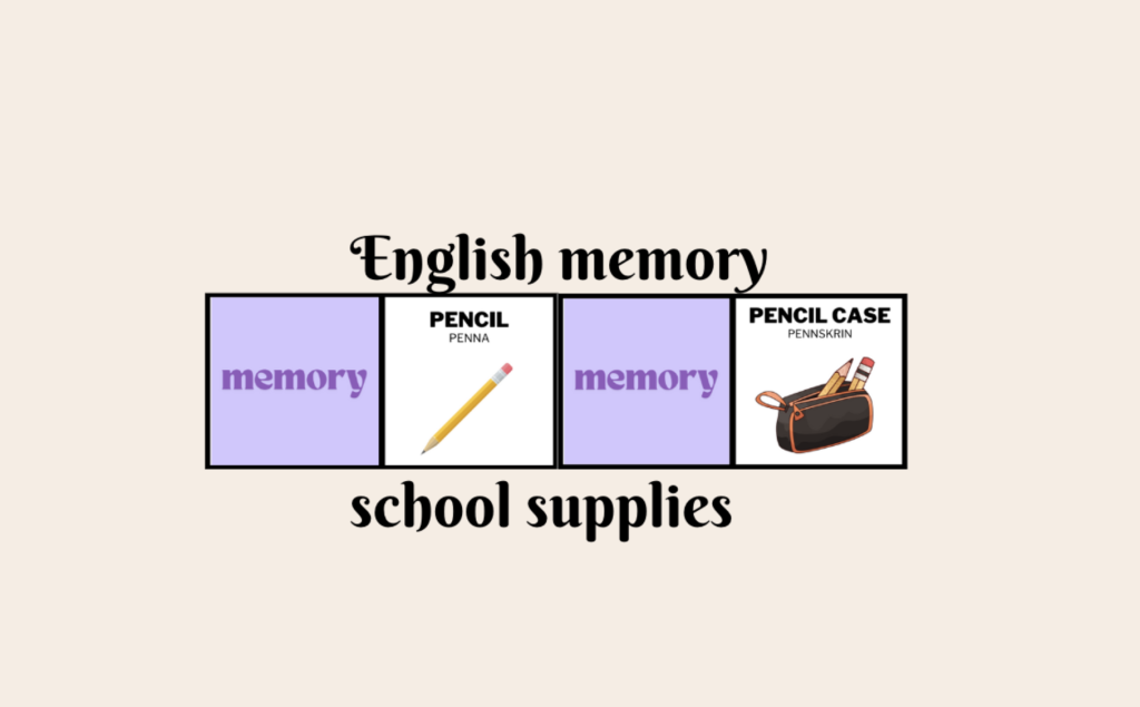 English memory – school supplies