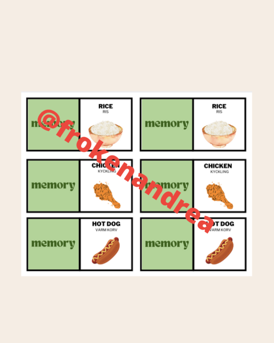 English memory - food