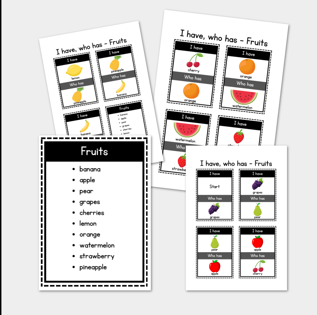 I have, who has – Fruits