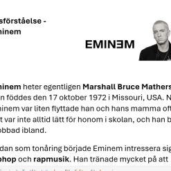 Läsförståelse Hip-hop artister