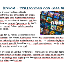 Läsförståelse Roblox