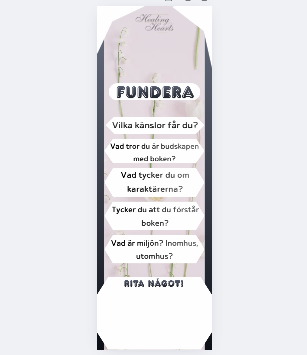 Bokmärke med en liten del för dig att rita på!