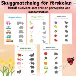 Skuggmatchning för förskolan – lekfull aktivitet som tränar perception och koncentration