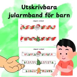 Julpyssel armband för barn – utskrivbara armband med 5 julmotiv