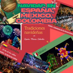 Navidad en españa, méxico, colombia. Presentation med info + videolänkar & arbetsblad med frågor
