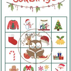 Julbingo - med 8 olika bingobrickor och utropskort