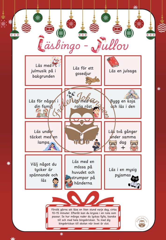 Läsbingo till jullovet
