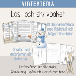 Vinter - Läs- och skrivpaket med vintertema. Läsförståelse och skrivträning